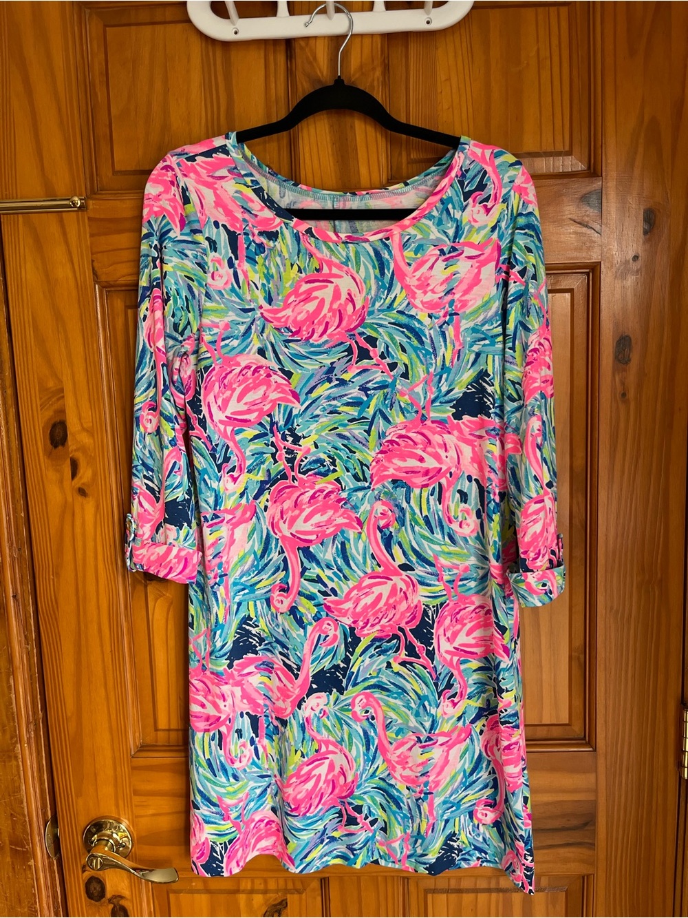Lilly Pulitzer Bright Pink Flamingo Print Dress